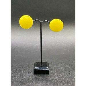 Vintage Yellow Round Plastic Earrings